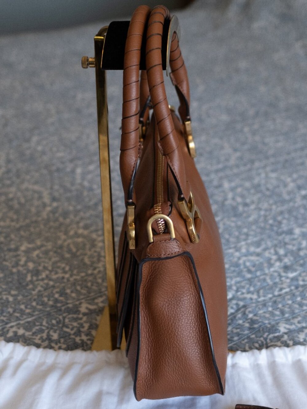 NWOT Chloe Small Marcie Bag Grained Leather in Tan - Picture 5 of 16